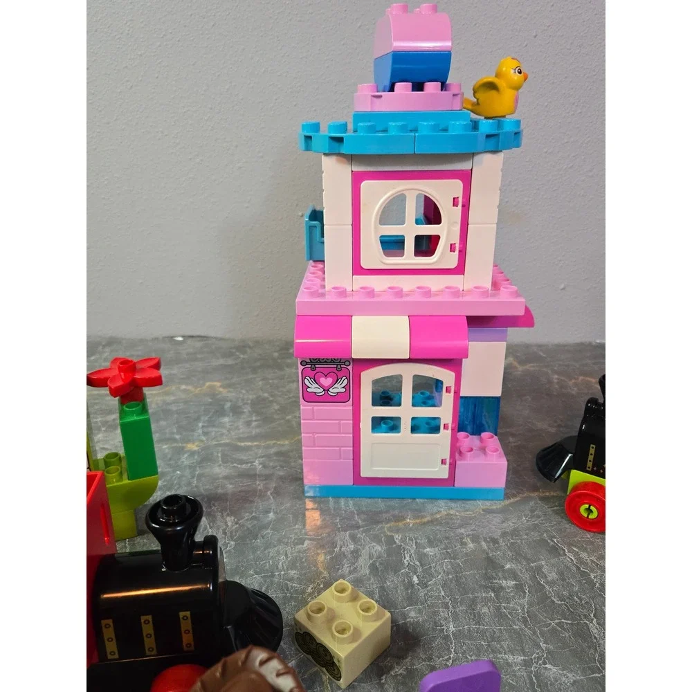LEGO Duplo Disney Mickey Minnie Mouse Birthday Train & Toy Story Woody Cafe Lot